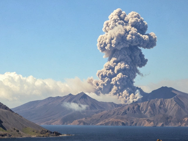 Извержение вулкана Эбеко на Курилах выбросило пепел на высоту 2 километра